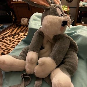 Vintage 1994 Warner Bros Bugs Bunny stuffed animal backpack